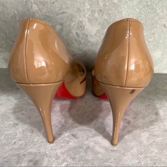 Christian Louboutin Nude Peep Toe Heels - Picture 8 of 10